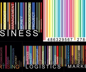 Colorful barcode background set vector