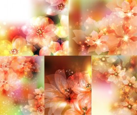 Colorful dream flower background vector material