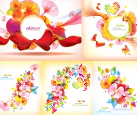Abstract background with flowers vector