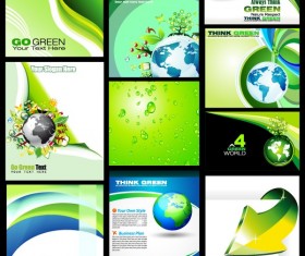 Green design elements background set vector
