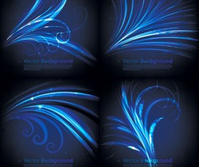 Blue feather background vector design