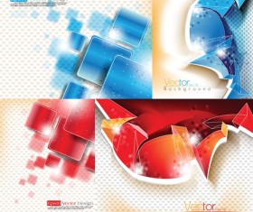 3D blue with red background graphics vector