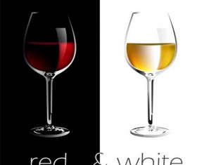 Red with white wine vectors material