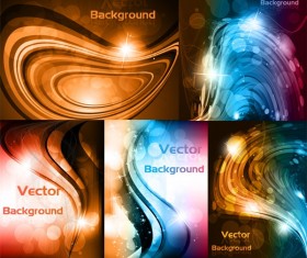 Shining dynamic curve backgrounds vector