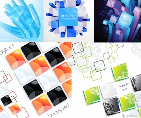 Different cube backgrounds vector set