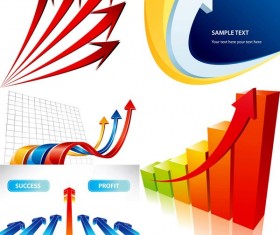 3D arrow background vector