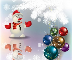 Christmas decorations with snowman vector