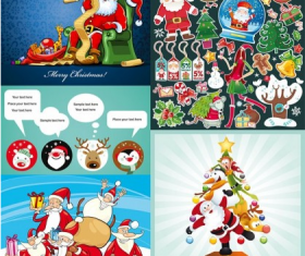 Cute christmas santa vector set