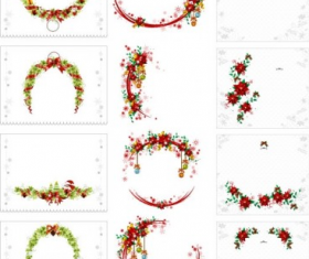 Christmas wreath cards vector