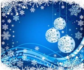 Christmas snow ball blue background vector