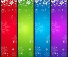 Christmas snowflake with colored banners  vector