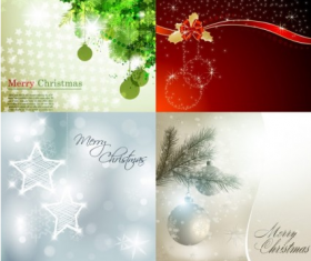 Set of beautiful christmas background vector