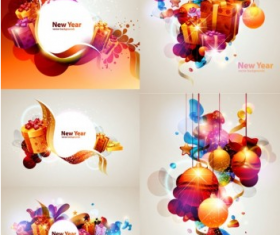 Christmas gift with baubles fashion background vector