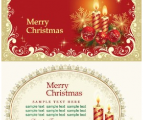 Candle christmas cards vector