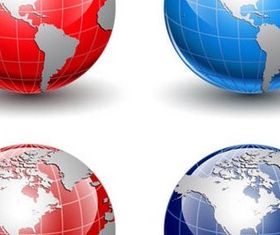 3D Glass Globes vector design
