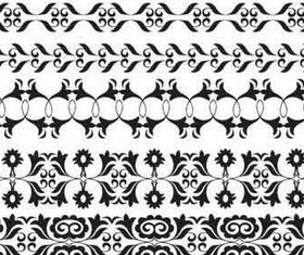 Seamless black lace borders vectors 06 free download