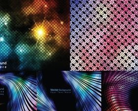 Gorgeous grid technology background vector design