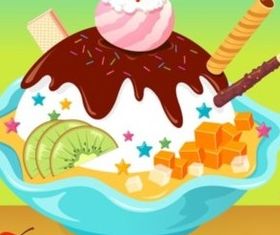 Colored ice cream vector graphics