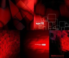 Red dynamic space background set vector