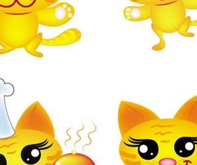 Funny Cartoon Cats vector