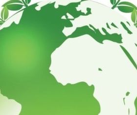 Green globe and plant vector