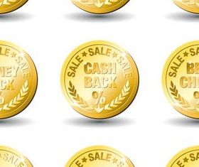 Gold Discount Labels art vector graphics