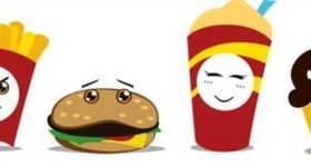 Funny cartoon fast food vector