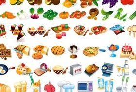 Food and utensils vectors material