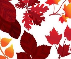 Shiny red leaves vector design