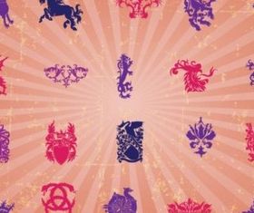 Retro Heraldic Graphics design vector