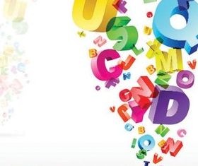 Color stereoscopic Alphabet background design vector