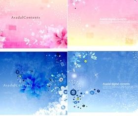Bright fantasy background art set vector