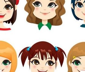 Various People Faces vector