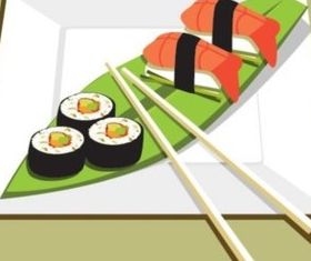 Delicious sushi vector graphic