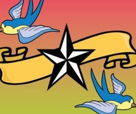 Tattoo Birds vector material