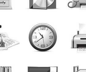 Gray Office Icons art vectors graphic