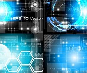 Technology blue design elements background Illustration vector