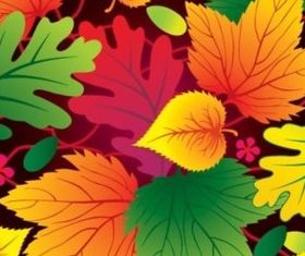 Different colorful leaves vector material