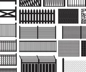 Different Fences Set art vector