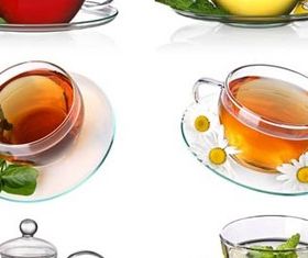 Cup TeCollage art vector set