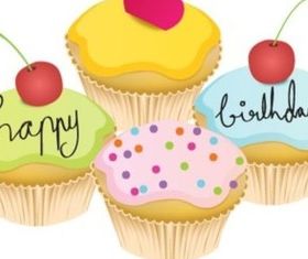 Cute cartoon birthday cake vector