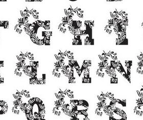 Floral Alphabets Set vector