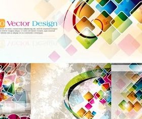 Beautiful dynamic geometric background set vector