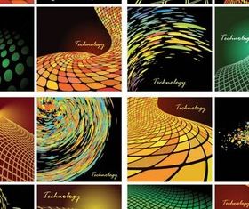 Stereoscopic colorful background vectors material