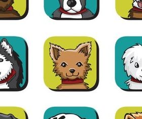 Cute Dogs art vector