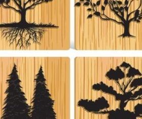 glossy tree silhouette design vectors