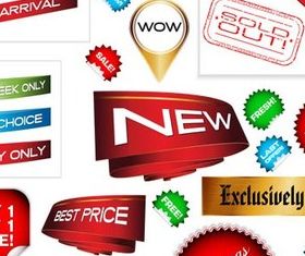 Discount Web Elements with Sticker vector design
