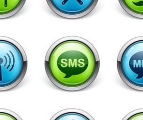 Blue and Green glass Icons vector