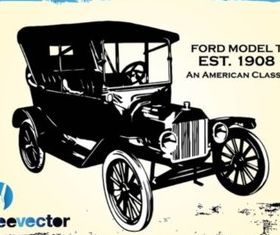 Vintage Ford Car creative vector