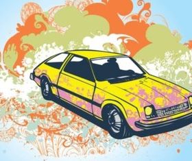 Retro Car design vector